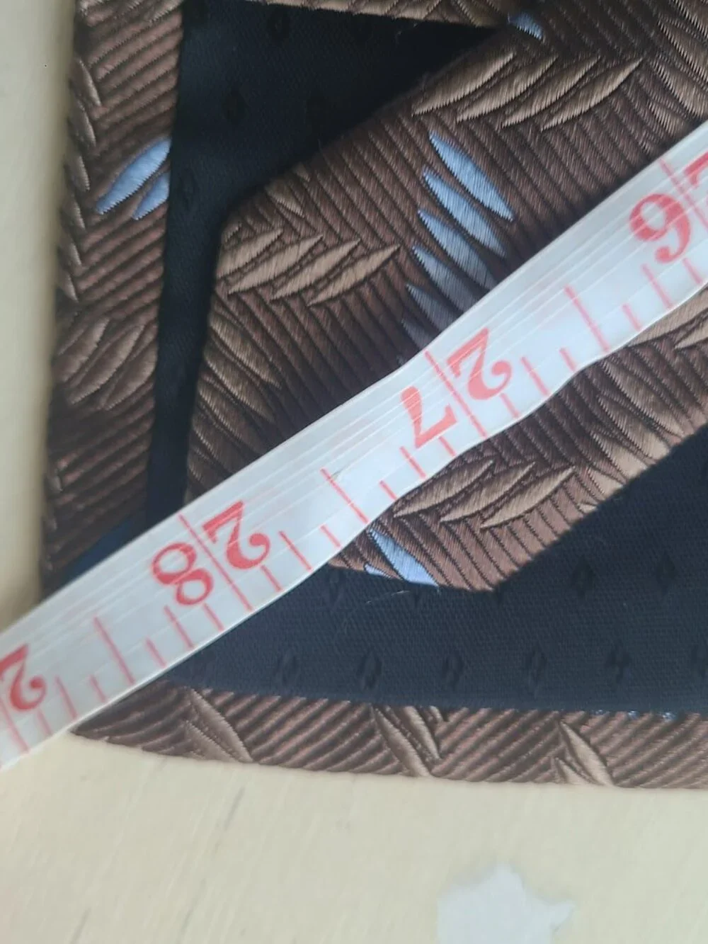 Vintage Johnston & Murphy 100% Silk Tie Handmade New York Brown Blue Geometric